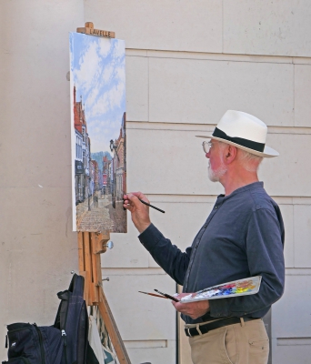 Artist on Winchester High Street